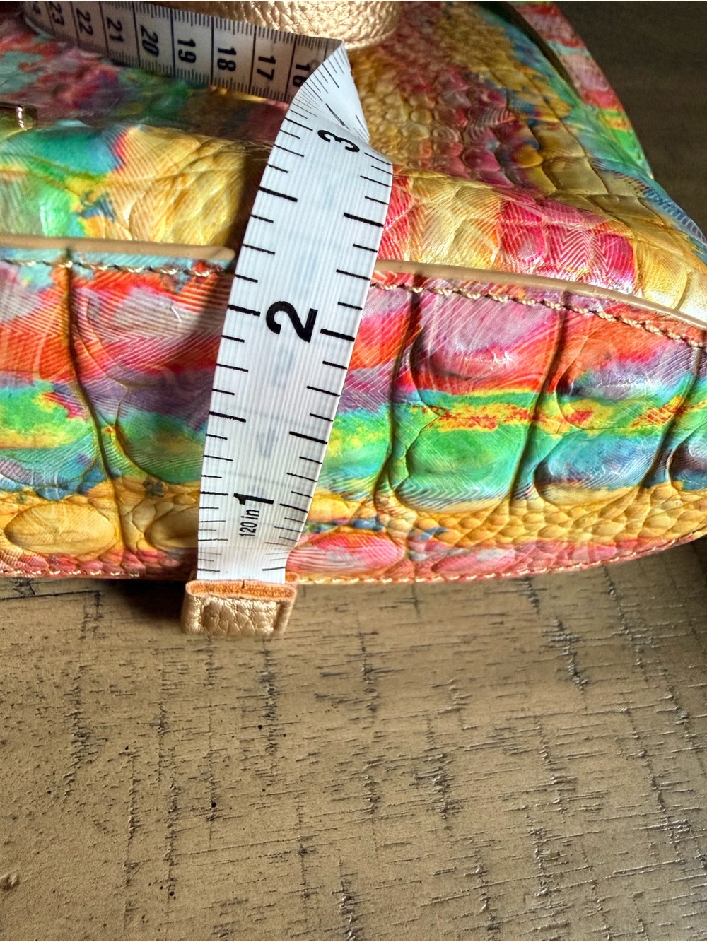 Brahmin Multicolor Croc Embossed Shoulder Crossbody Bag Leather Colorful - Picture 13 of 17